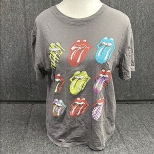 Rolling Stones Gray and Red Short Sleeve Tee